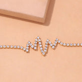 Rhinestone ECG Lightning Anklet